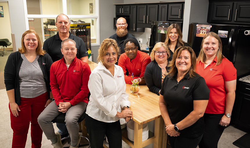 Visitors are greeted with a smile within Indesign's HQ in Indianapolis